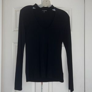 Express Black scoop neck top with chocker neck accent